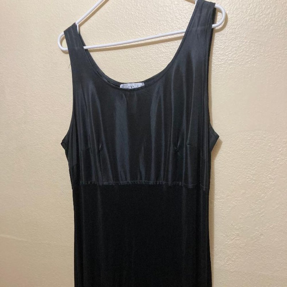 Vintage Ronni Nicole Women's Black Mesh Top Sleeveless Maxi Slip Dress Size 18W